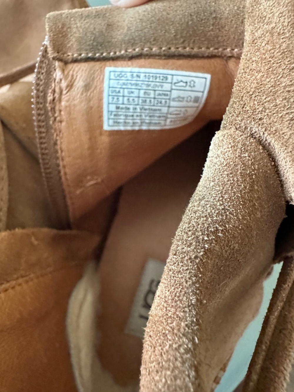 UGG moc style zip ankle boots, Chestnut, size 7.5 - Picture 6 of 8